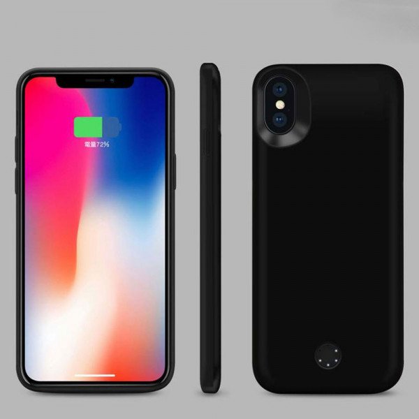 Wholesale iPhone X (Ten) Portable Power Charging TPU Full Case 5000 mAh (Black)